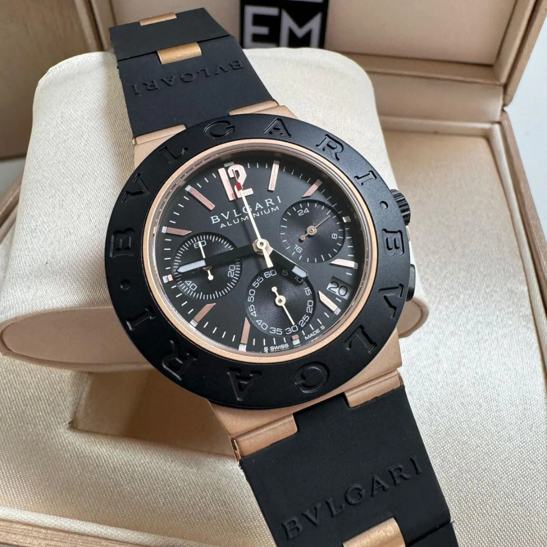 Bvlgari Aluminium Chronograph Black/Rose Gold - Image 2