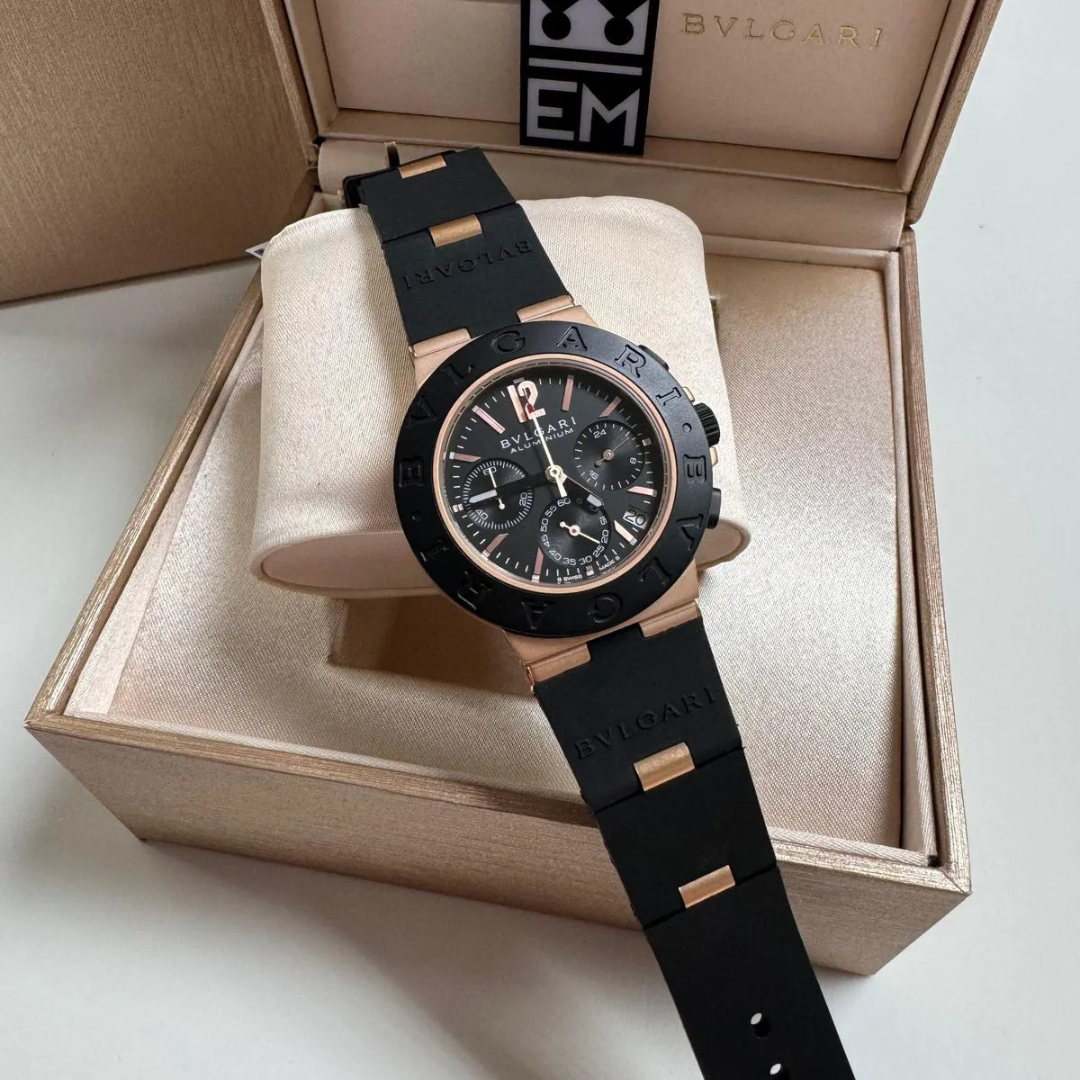 Bvlgari Aluminium Chronograph Black/Rose Gold - Image 3