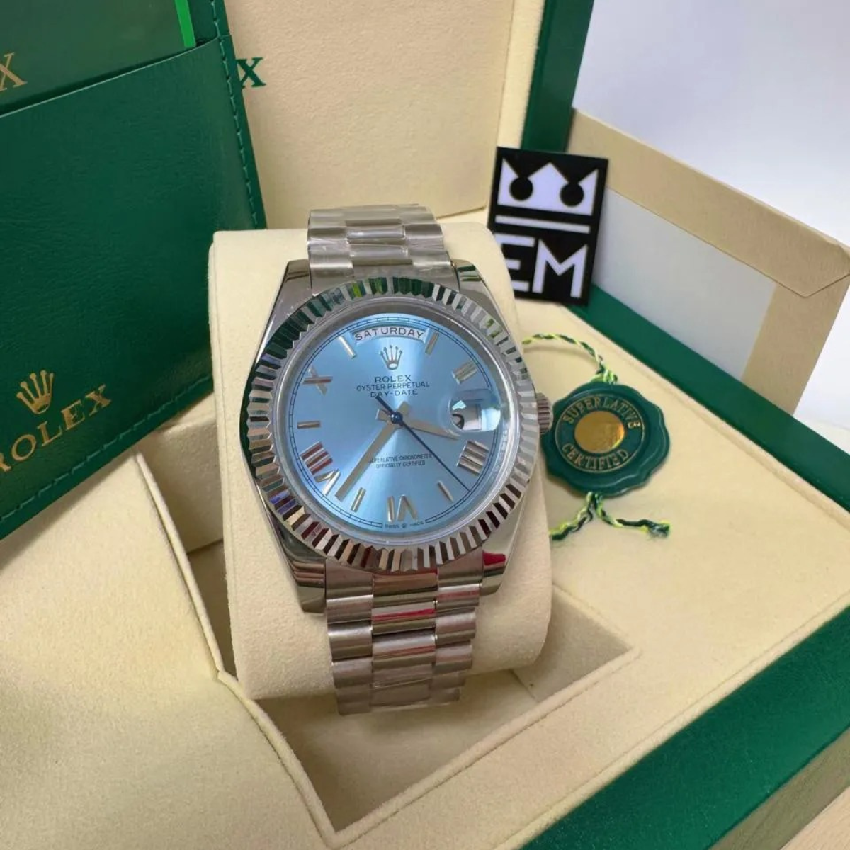 Rolex Day-Date 40 – Ice-Blue Dial - Image 3