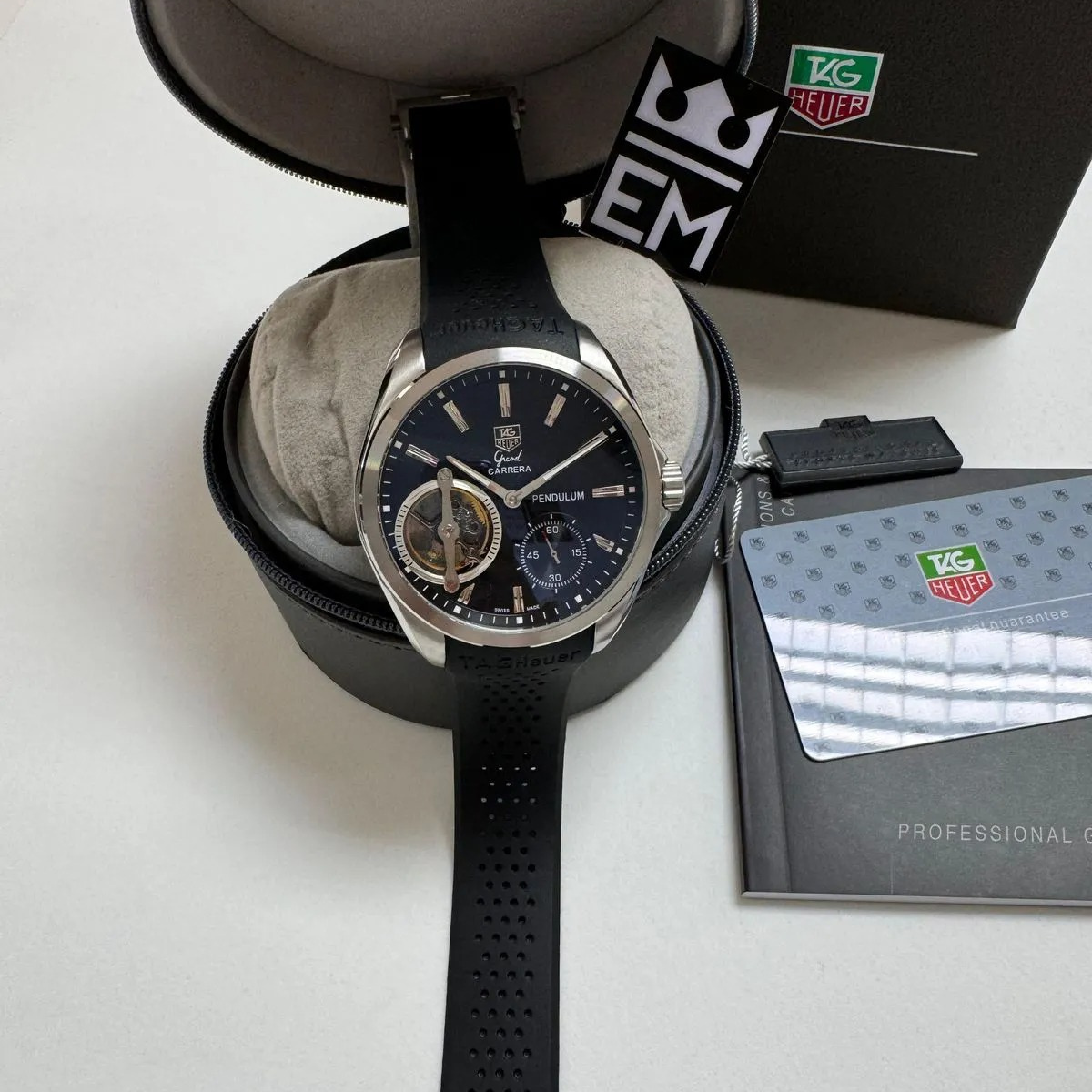 TAG Heuer Carrera Pendulum – Black & Stainless Steel - Image 2