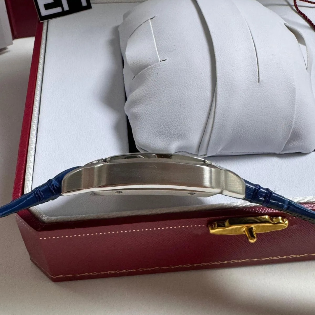 Cartier Santos Automatic Blue Leather - Image 5
