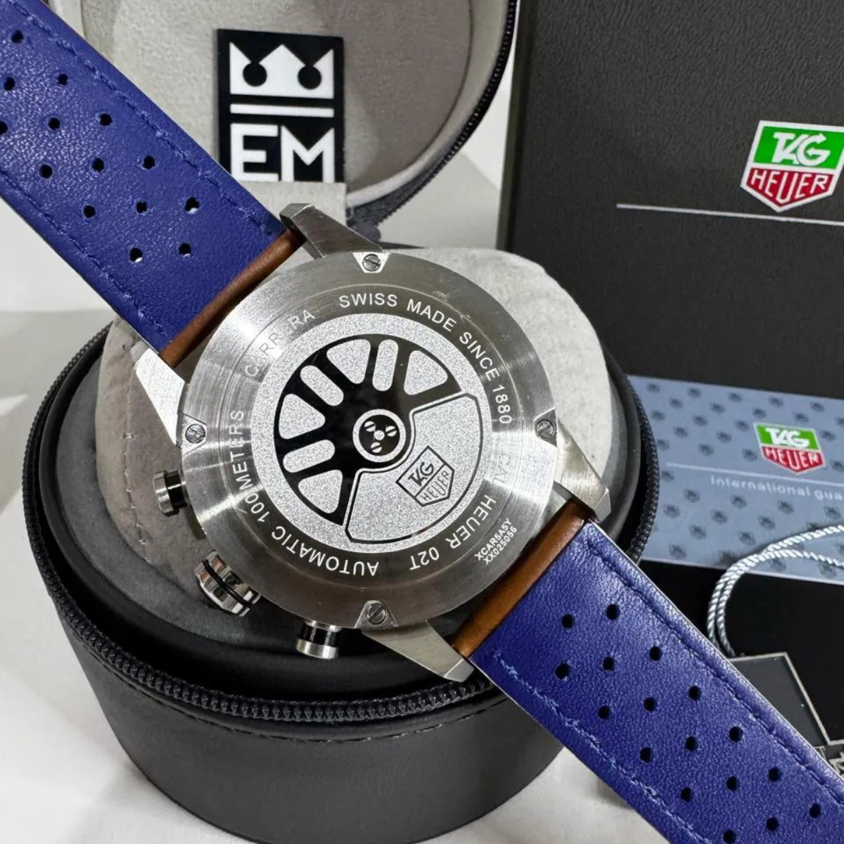 TAG Heuer Carrera Chronograph – Blue/Brown – Heuer 02 – 80 Hours - Image 6