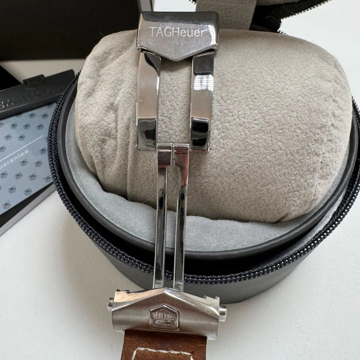TAG Heuer Carrera Chronograph Classic White Leather Strap - Image 8